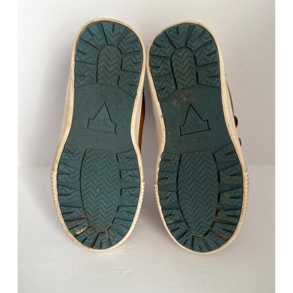 OshKosh BGosh Kids Brown Leather Quilted Sneakers Hook Loops Straps Size1 Plaid - Picture 6 of 10